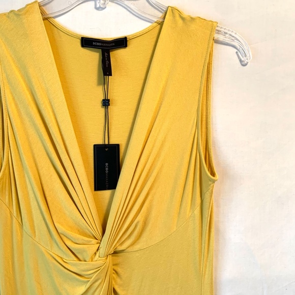 BCBGMaxAzria V-Neck Ruched Sleeveless Dress Size Small - Picture 3 of 8